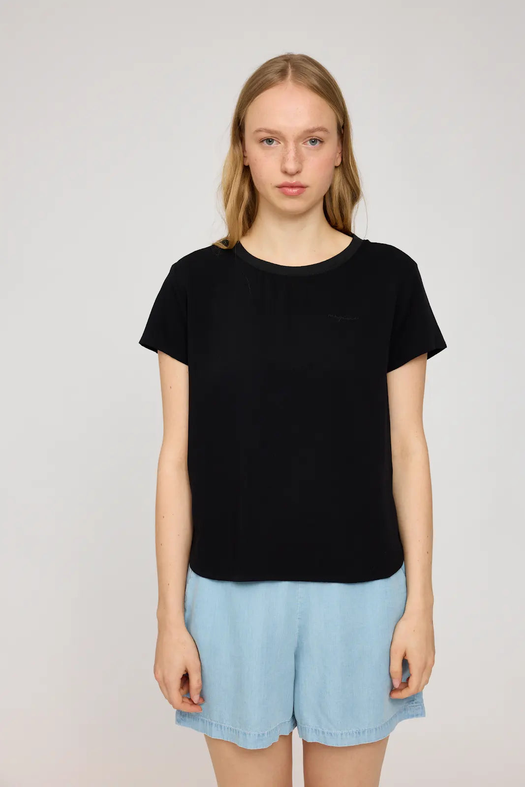 Crew Neck Blouse black | MAZINE
