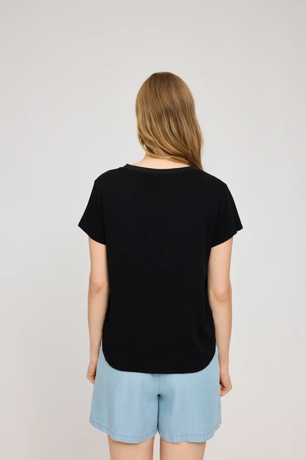 Crew Neck Blouse black | MAZINE