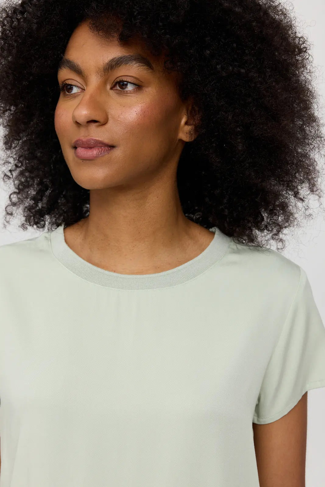 Crew Neck Blouse misty jade | MAZINE