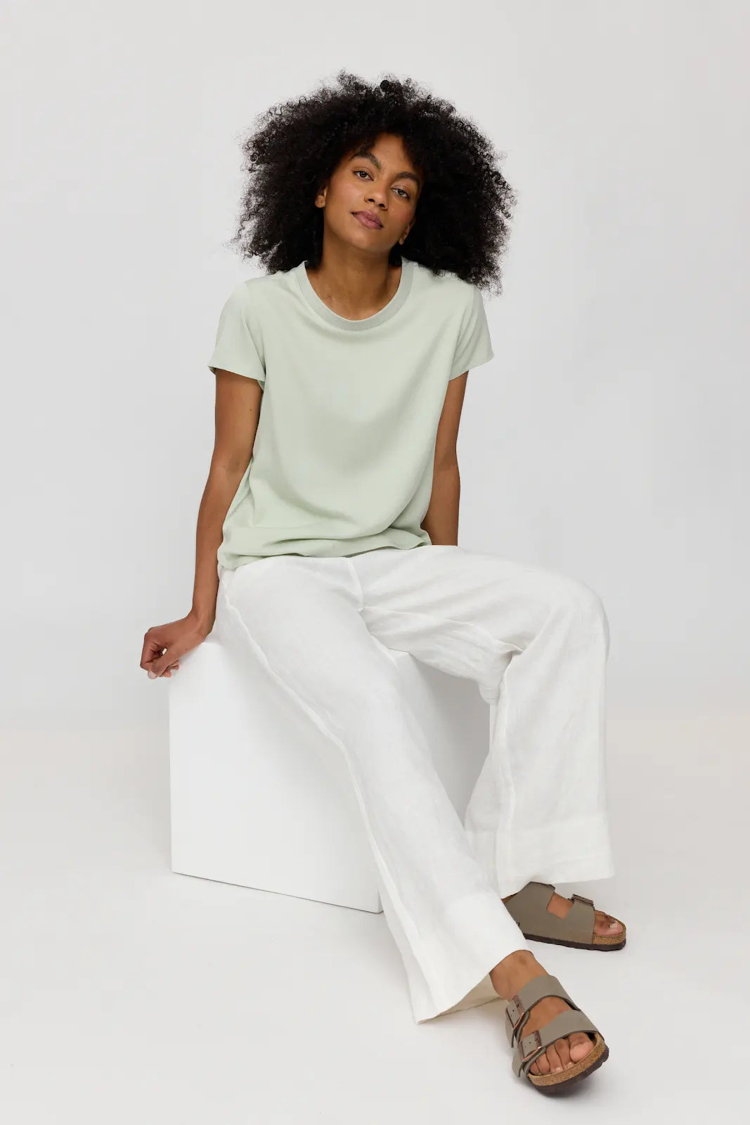 Crew Neck Blouse misty jade | MAZINE