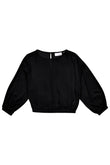 Crinkle Wide Sleeve Blouse black | MAZINE