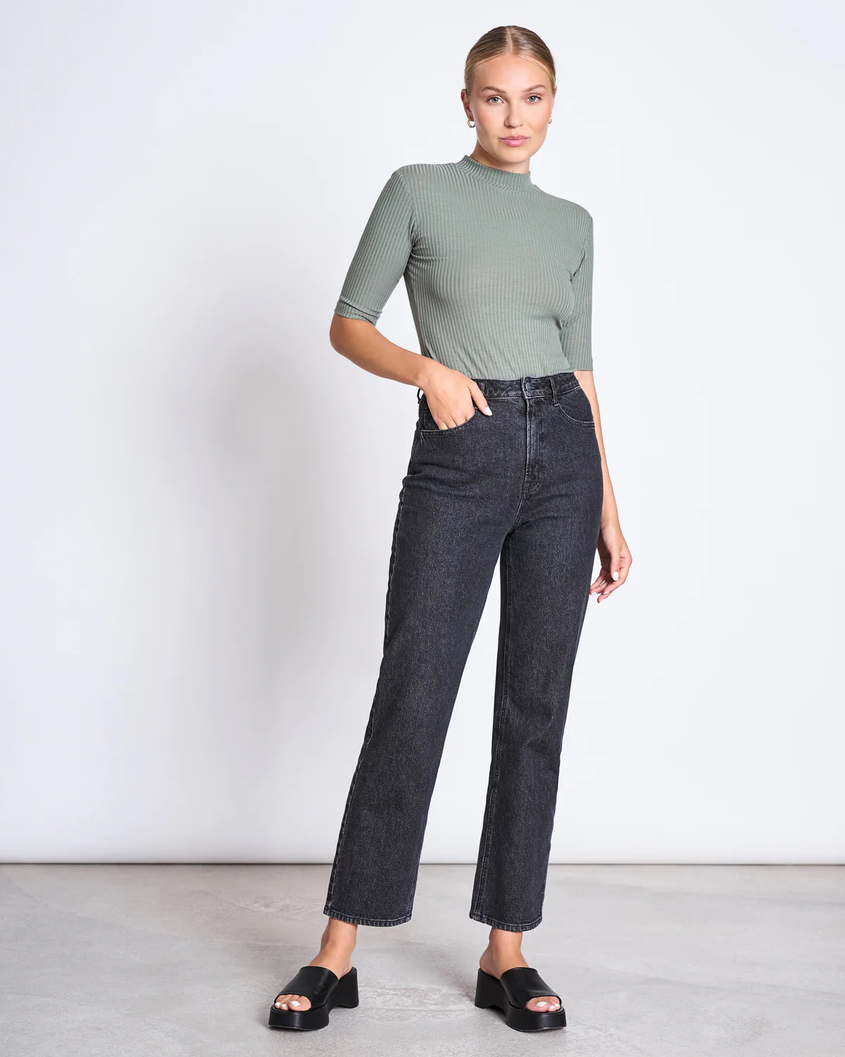 T-Shirt NINA Rib Sea Spray | Jan ´n June
