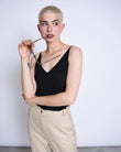 SLIP TOP TRIANGLE LINEN BLACK | Jan ´n June