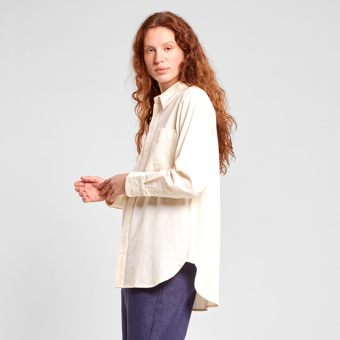 Bluse Kosta Seersucker Off-White | DEDICATED