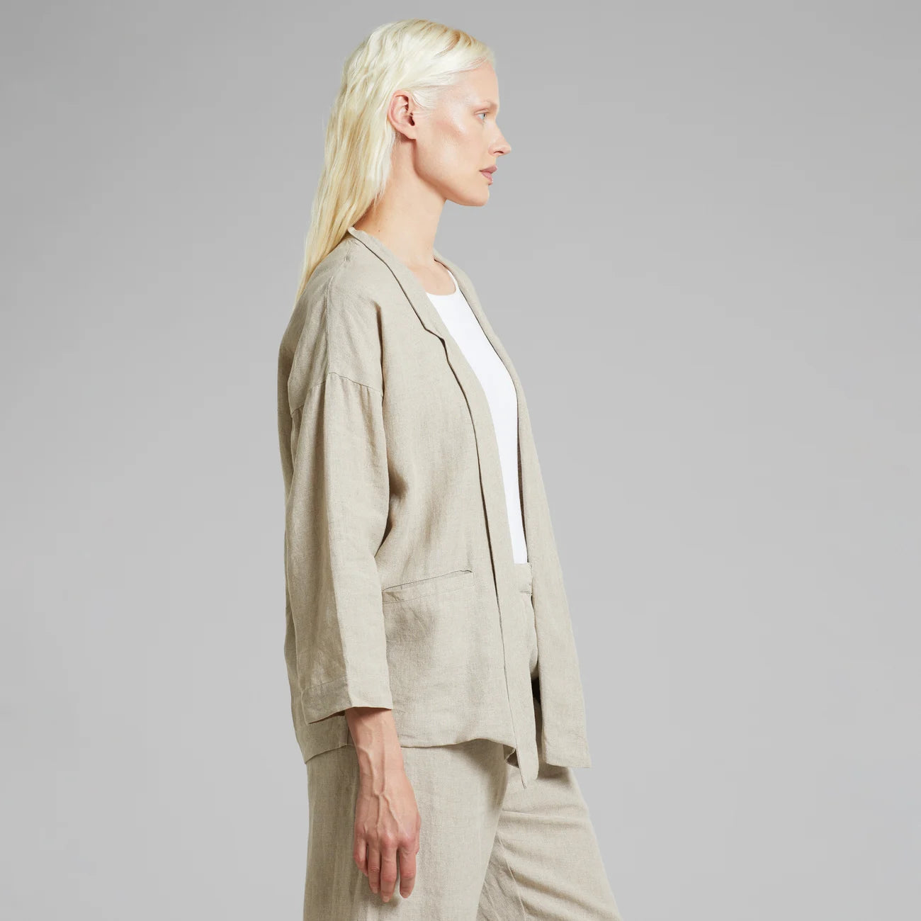 Loose Blazer Tanto Linen Ecru | DEDICATED