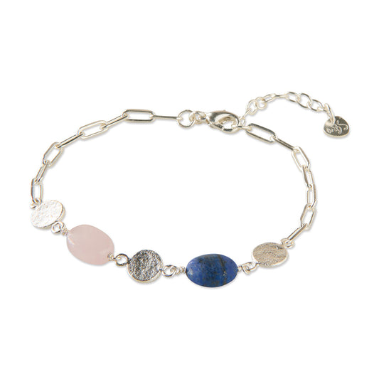 Aesthetic Lapis Lazuli Rose Quartz Bracelet SP | a Beautiful Story
