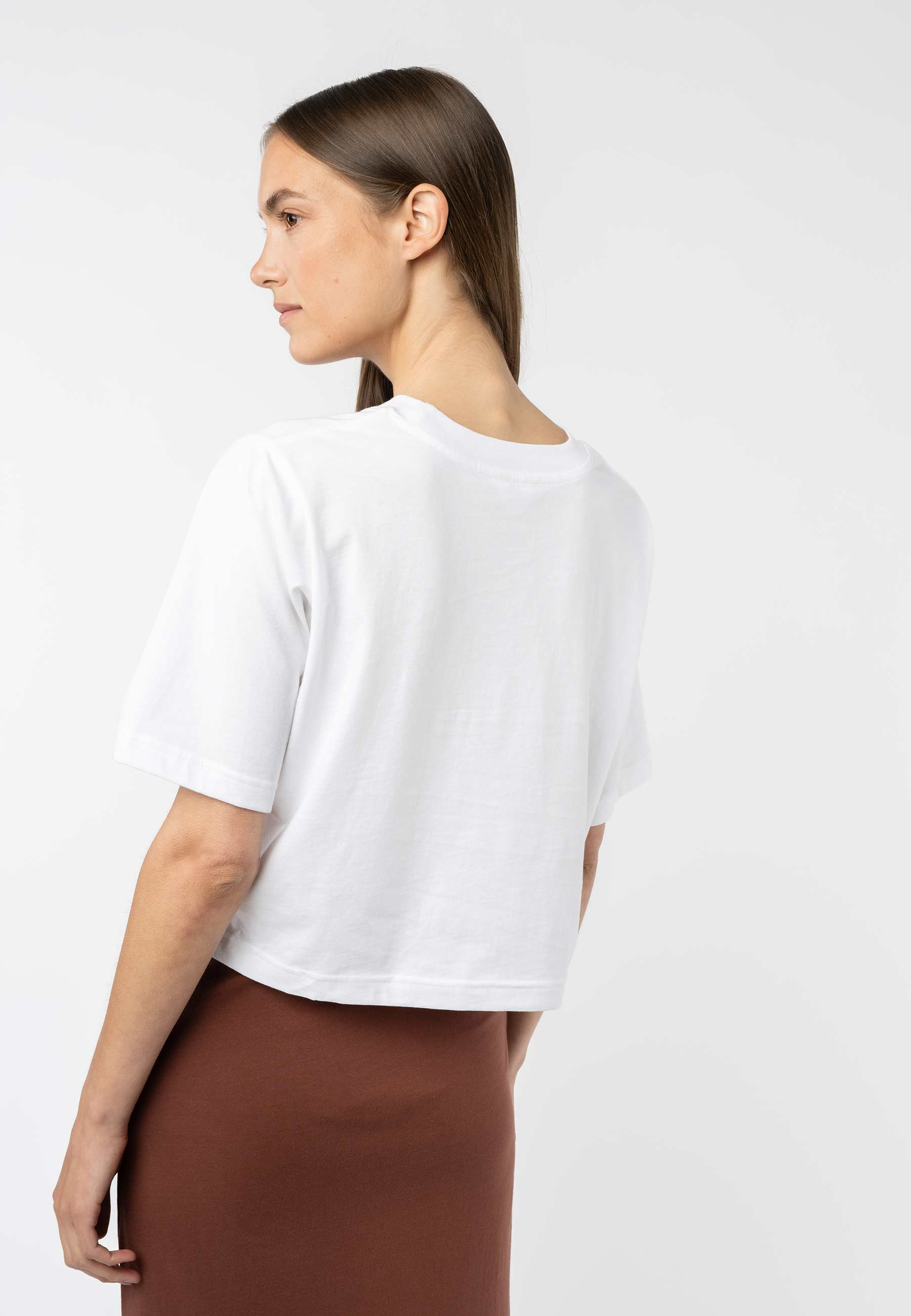 Cropped T-Shirt DESNA white | MELAWEAR