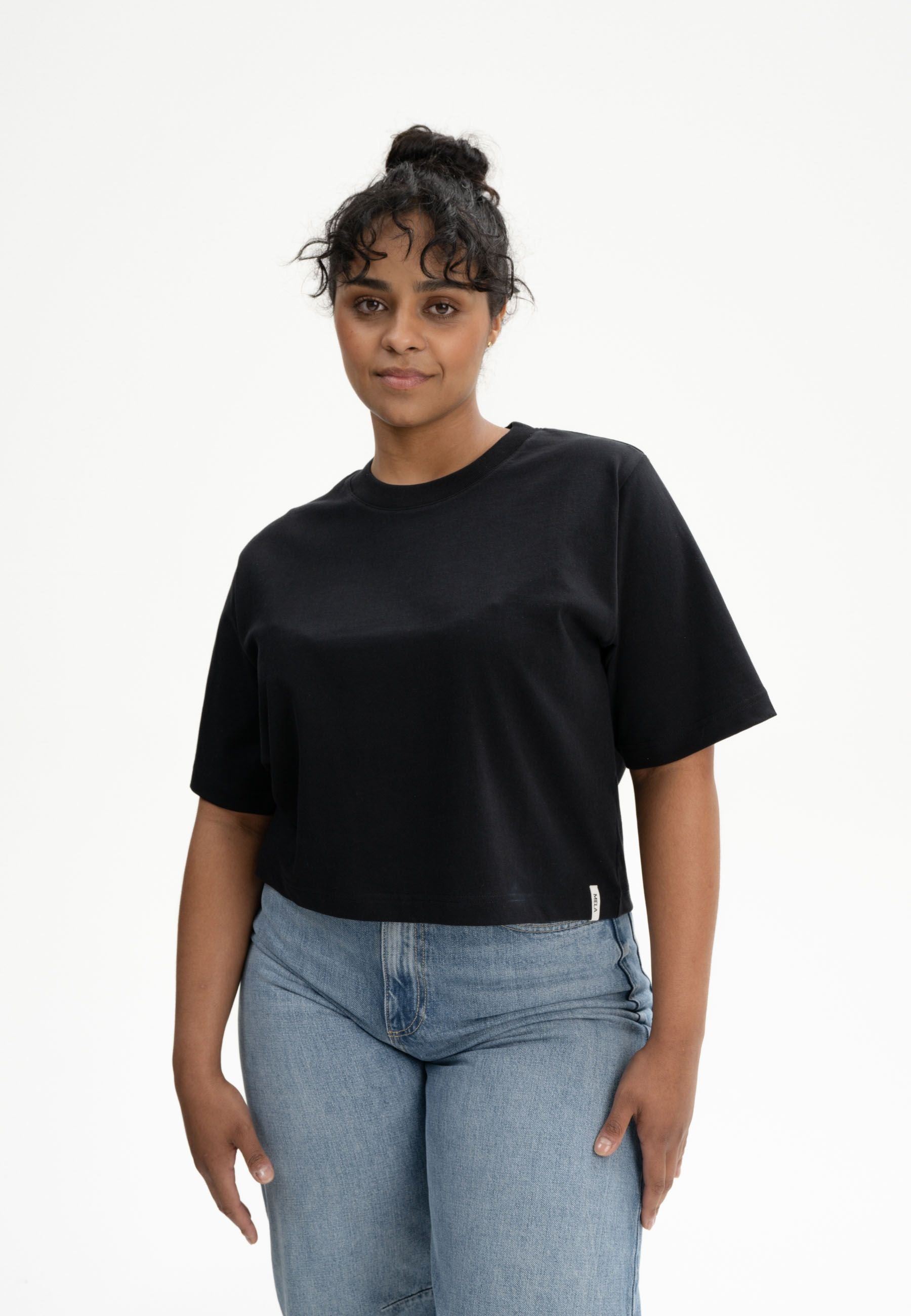 Cropped T-Shirt schwer JOSHNA schwarz | MELAWEAR