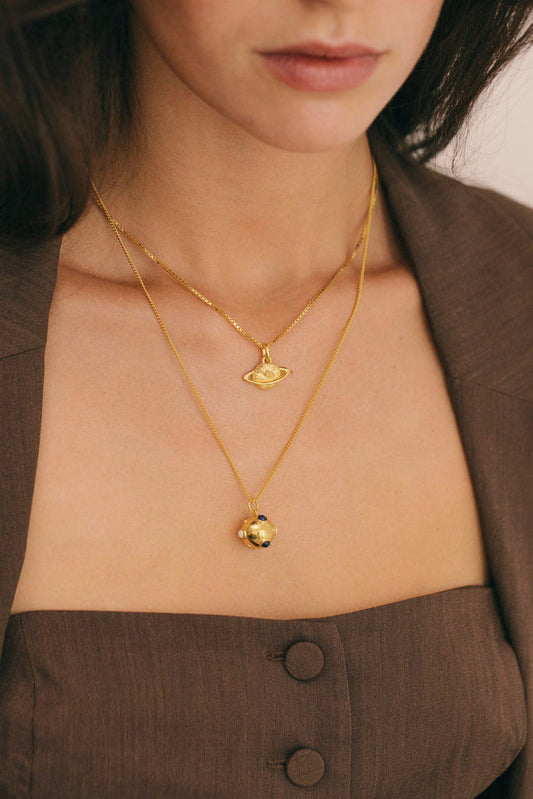 Kette Saturn Necklace Gold Plated | wildthings