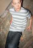T-Shirt BAHAAR STRIPES oatmilk-grey green | ARMEDANGELS