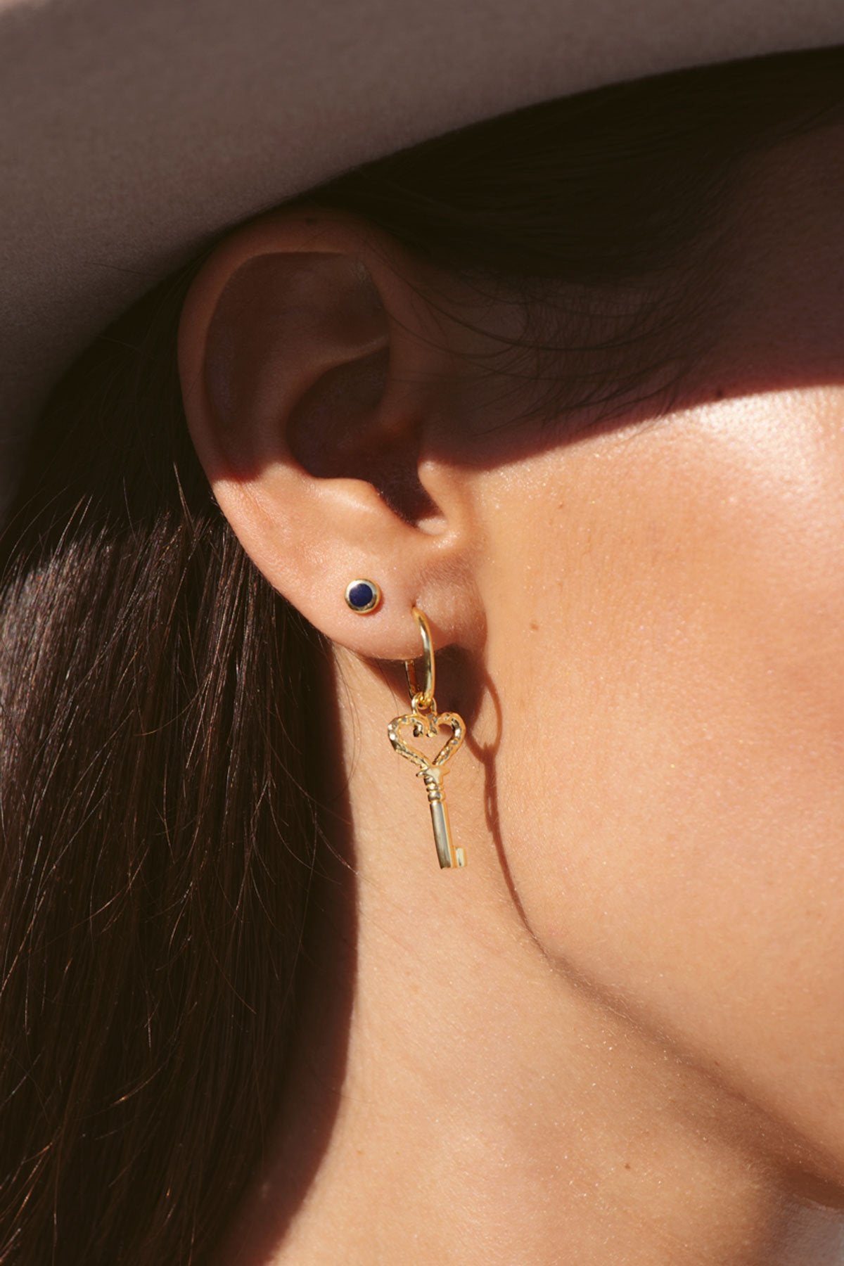 Ohrring hammered key Gold | wildthings