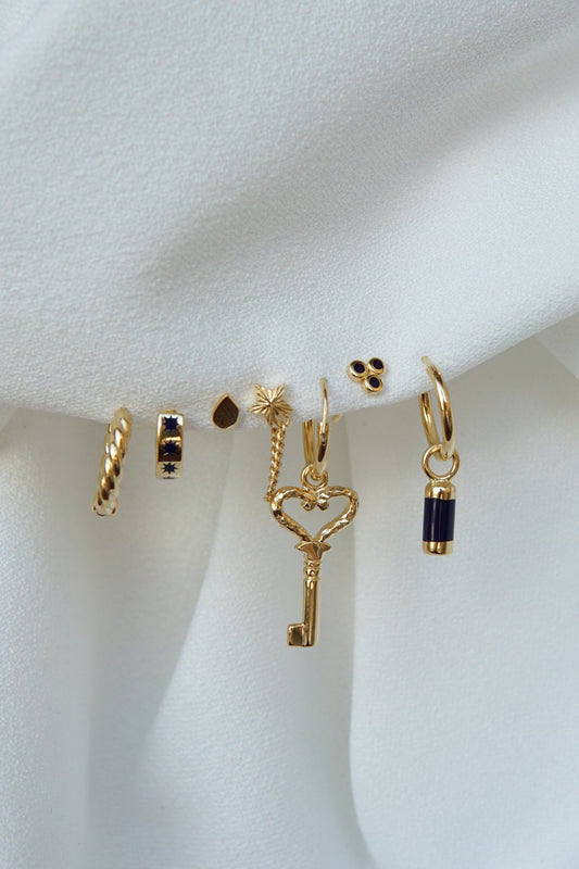 Ohrring hammered key Gold | wildthings