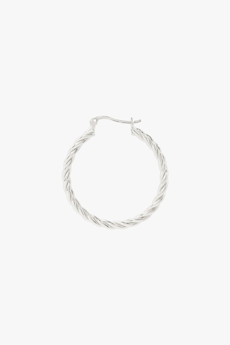 Ohrring Medium Twisted Hoop Silber 30 mm | wildthings