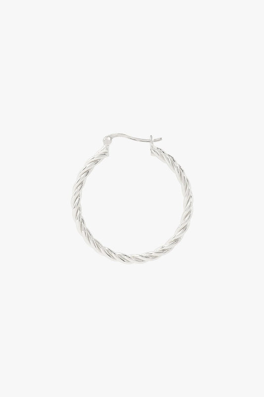 Ohrring Medium Twisted Hoop Silber 30 mm | wildthings