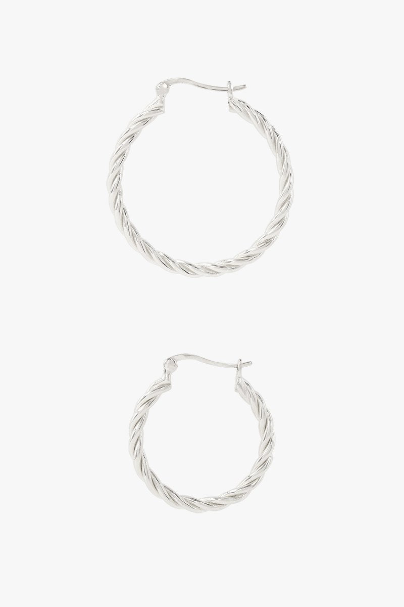 Ohrring Medium Twisted Hoop Silber 30 mm | wildthings