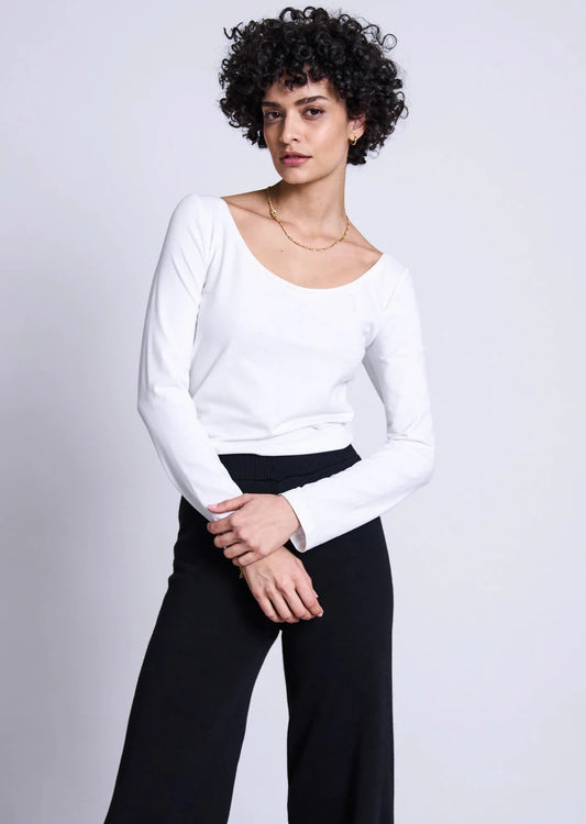 Longsleeve Scoop white  | Jan ´n June