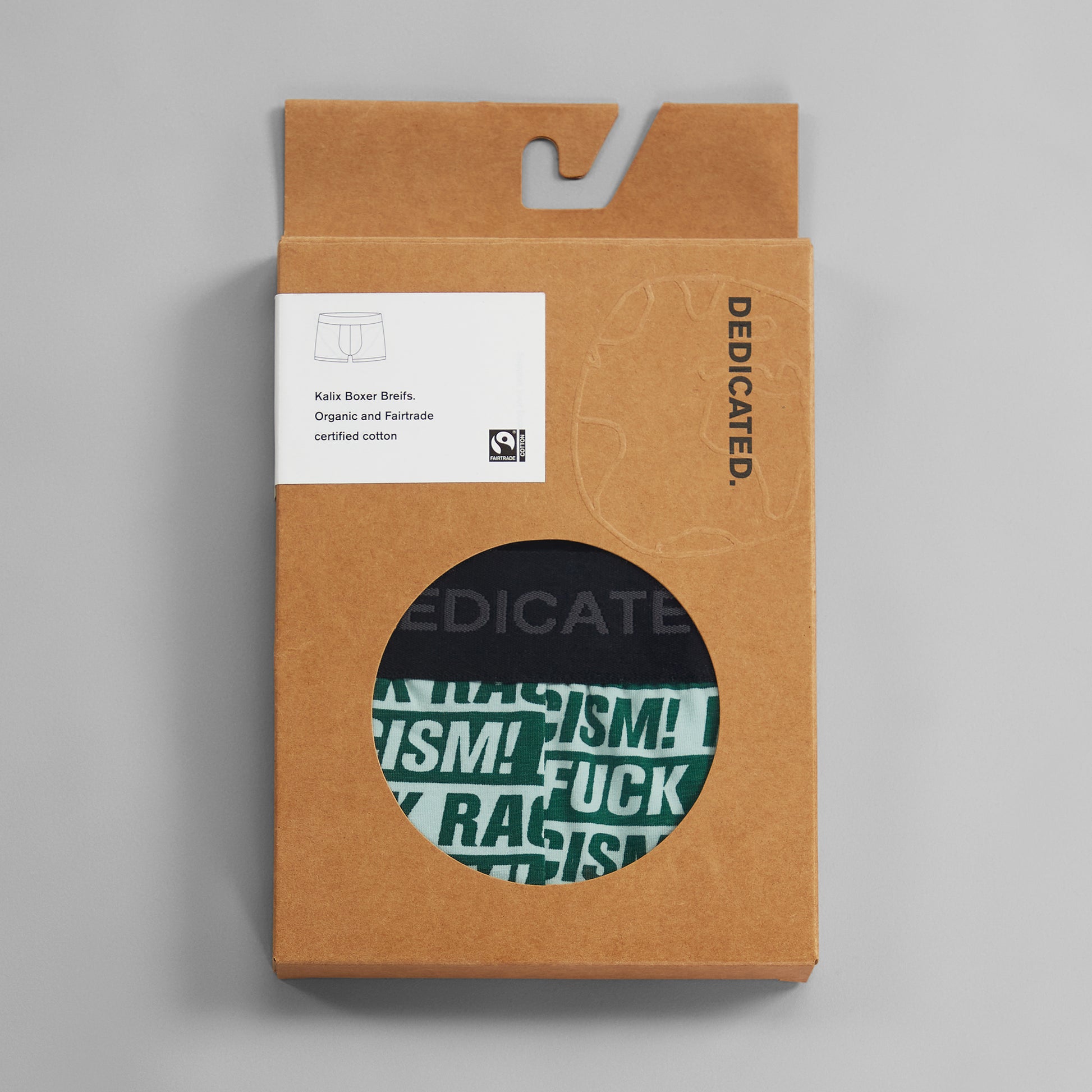 Boxer Briefs Kalix Fuck Racism Forest Green | DEDICATED
