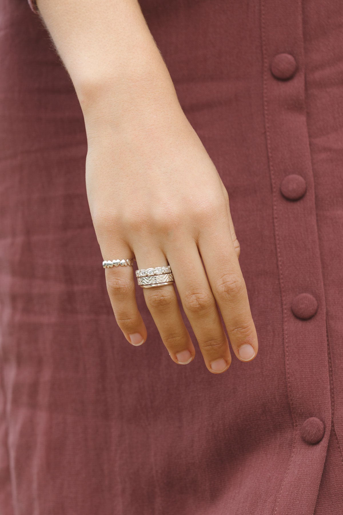 Ring Hammered Stacking Silber | wildthings