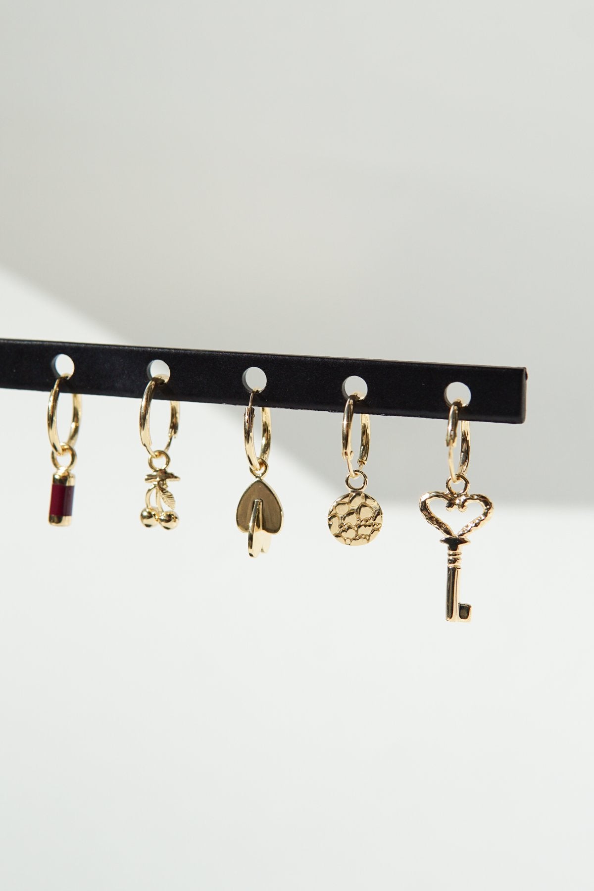 Ohrring bordeaux rose drop gold | wildthings