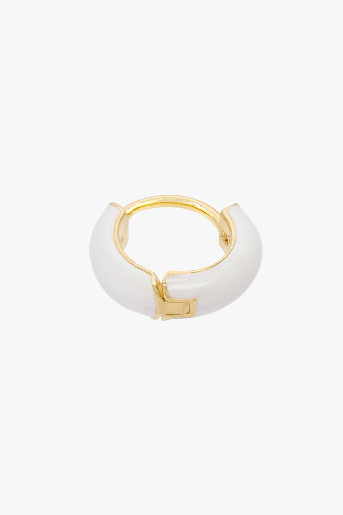 Ohrring White enamel huggie Gold | wildthings