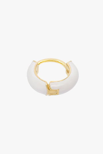 Ohrring White enamel huggie Gold | wildthings