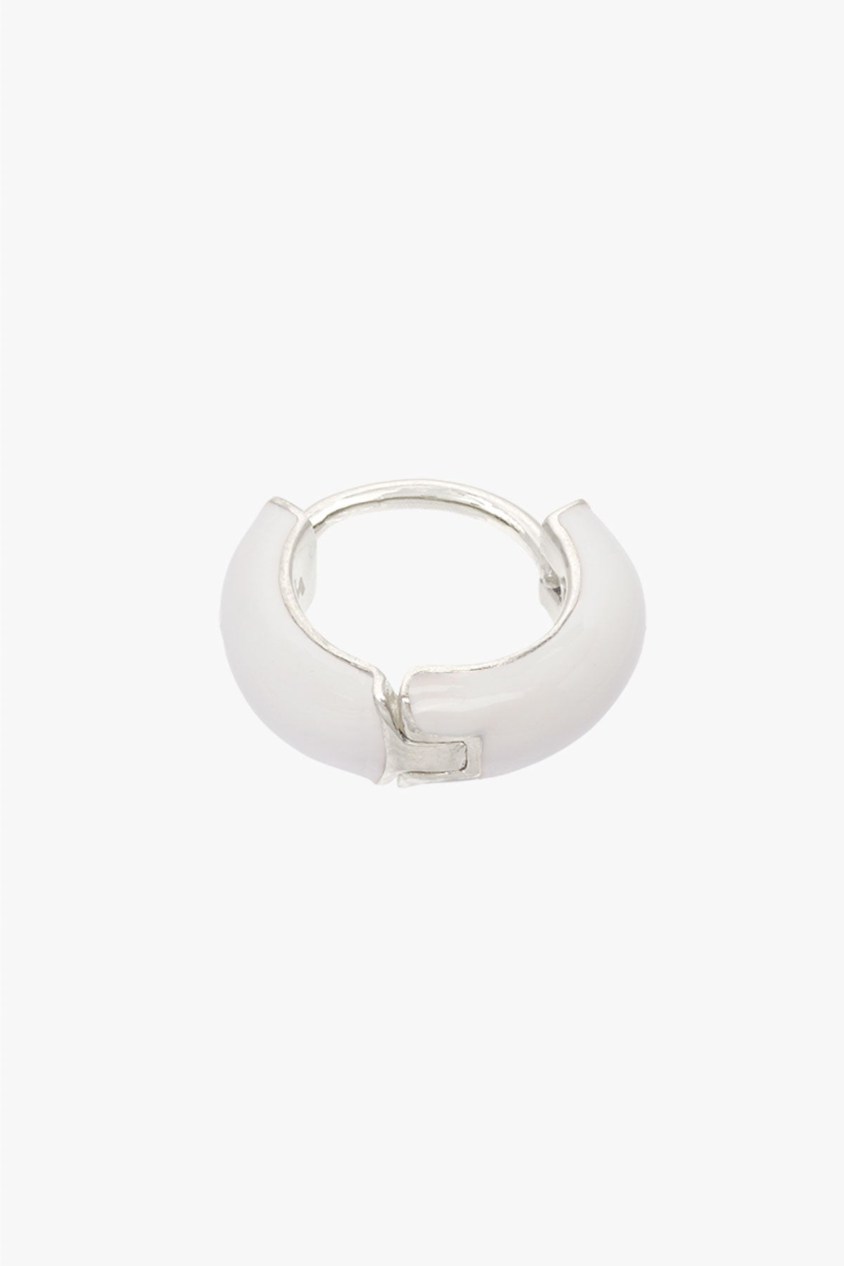 Ohrring White enamel huggie Silber | wildthings